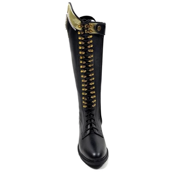 Riding Boots Wanita Surt Black Leather