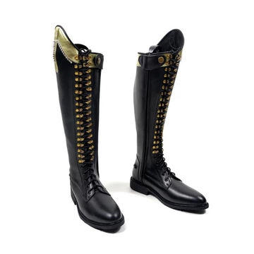 Riding Boots Wanita Surt Black Leather