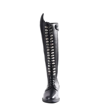 Riding Boots Wanita Glossiar Black Leather
