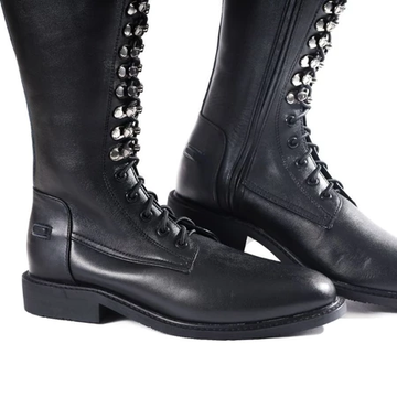 Riding Boots Wanita Glossiar Black Leather