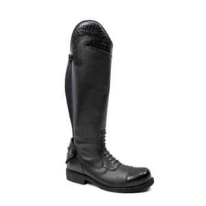 Riding Boots Wanita Black List Croco Cow Leather