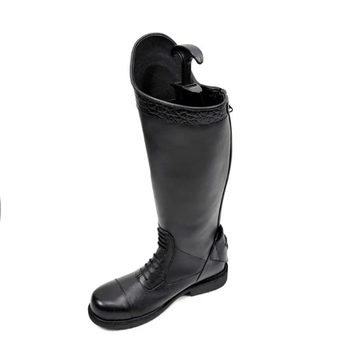Riding Boots Wanita Black List Croco Cow Leather
