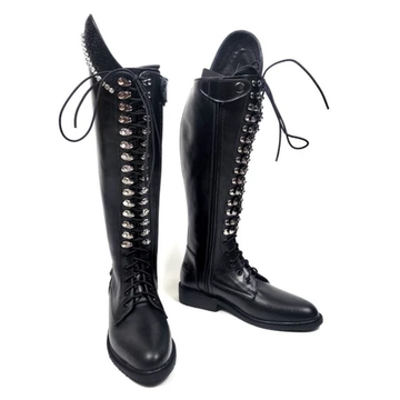Riding Boots Wanita Polly Black Leather
