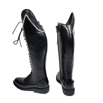 Riding Boots Wanita Polly Black Leather
